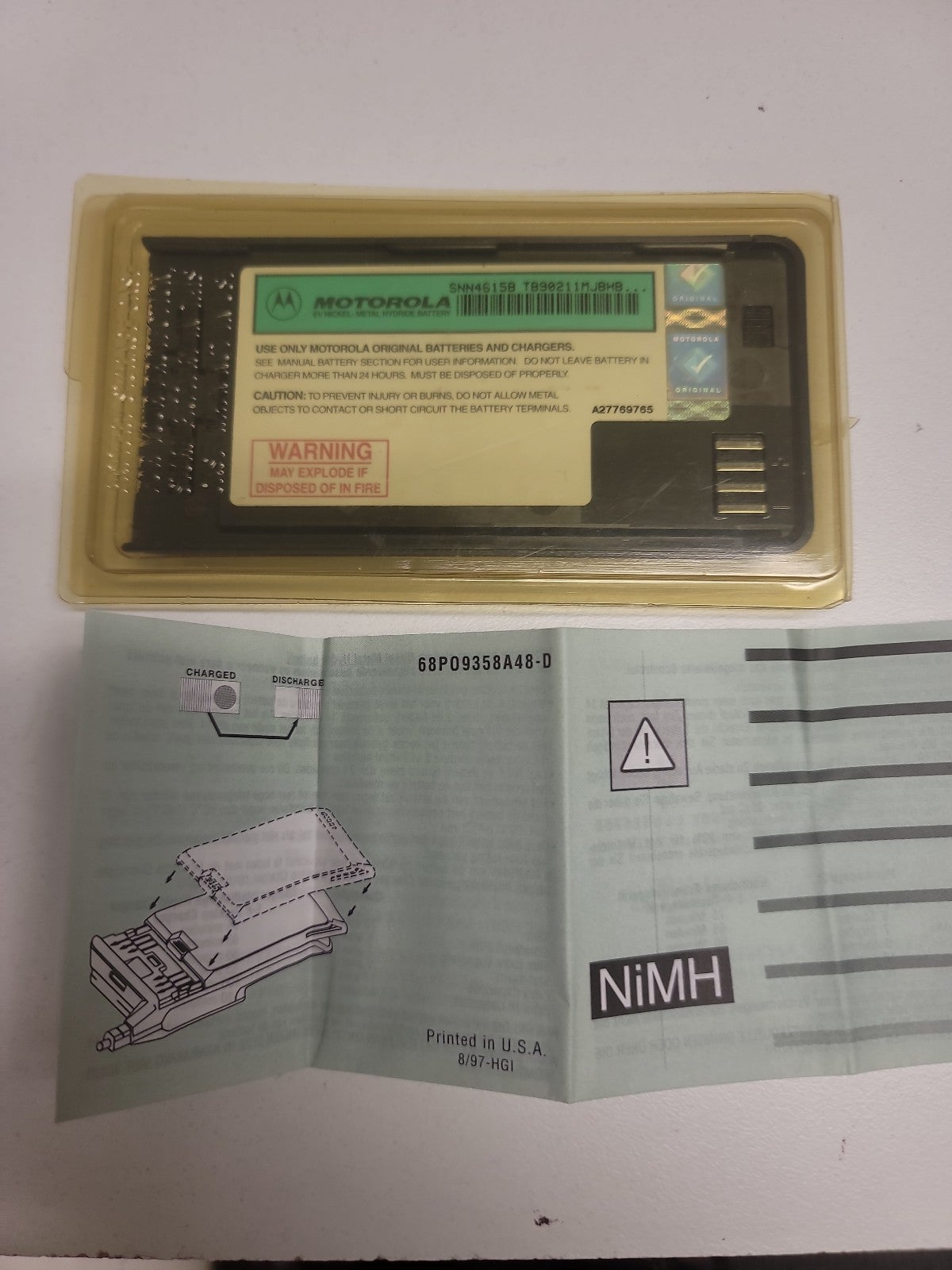 Motorola dpc550 cellular phone battery SNN4615B TB90211MJBHB NIMH Not tested