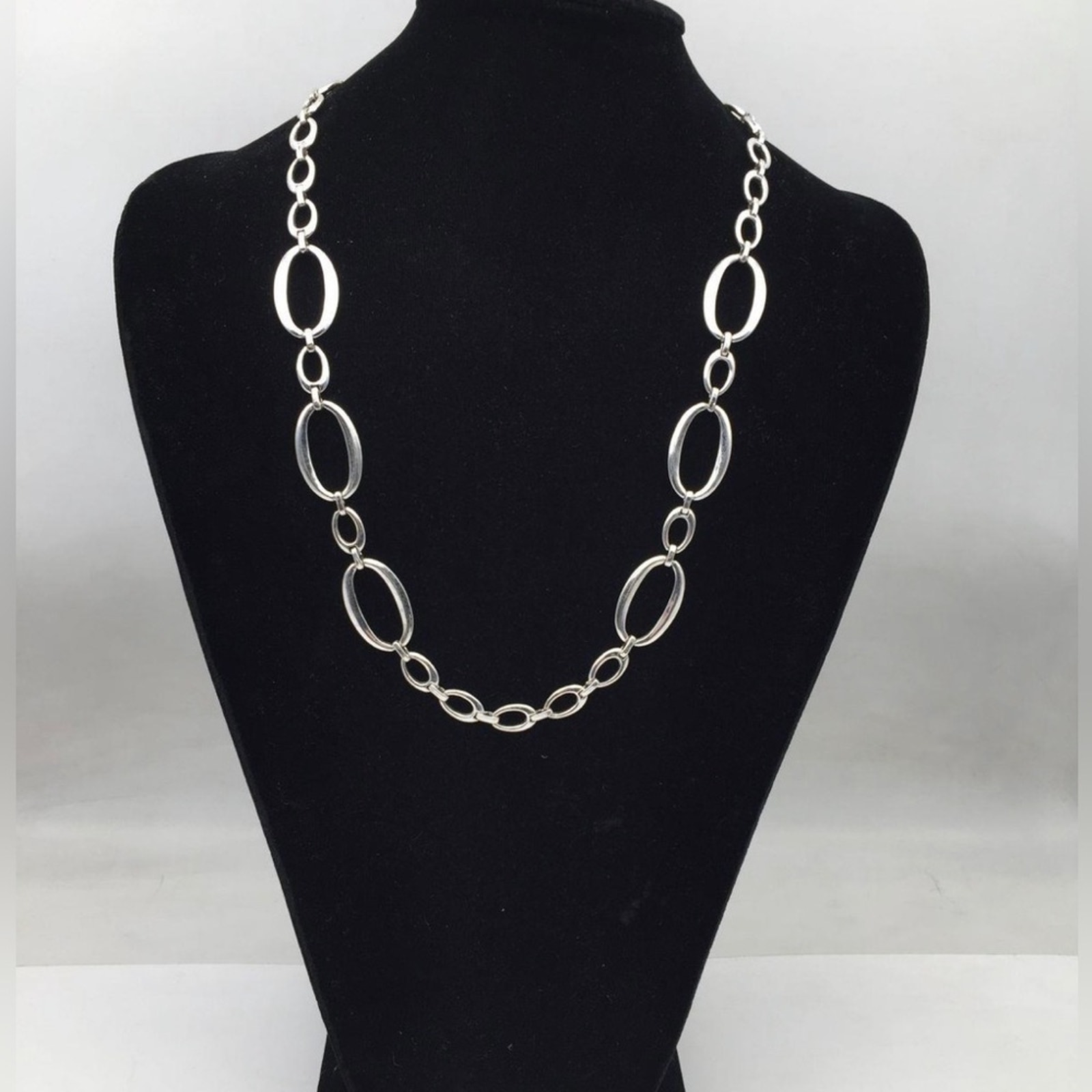 Vintage Crown Trifari Necklace silver adjustable necklace, modernist, 70s boho
