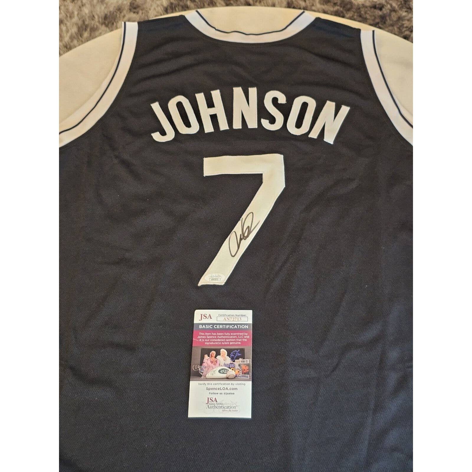 Joe Johnson Autographed/Signed Jersey JSA COA Black Jersey PLEASE READ