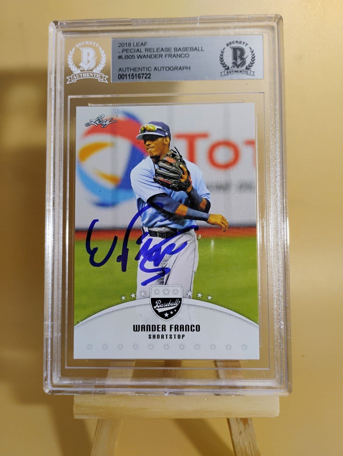 2018 Leaf Autograph Wander Franco Signed Rookie BAS BECKETT Authentic