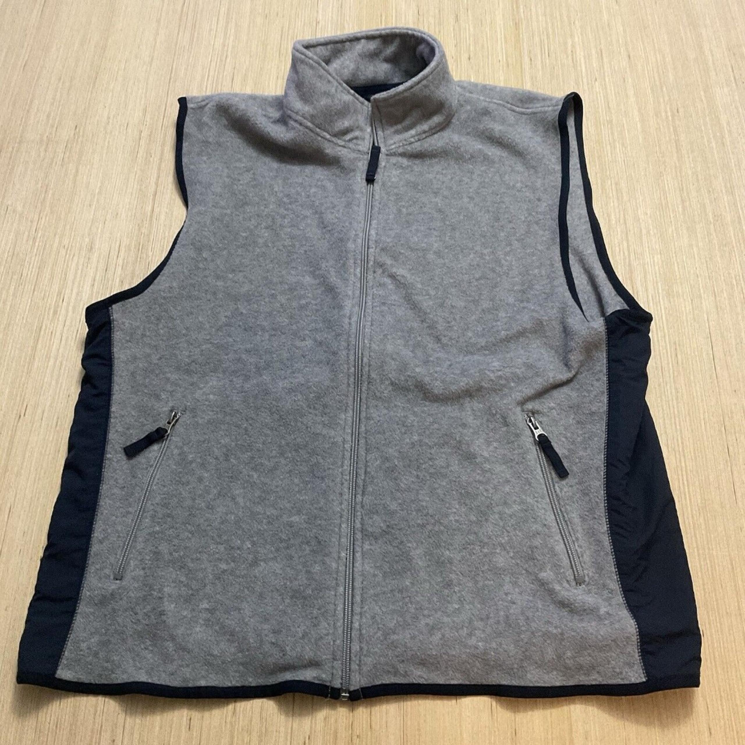 Vintage 90s GAP Sherpa Fleece Vest Mens XL Gray Full Zip GORPCORE Outdoors Y2K