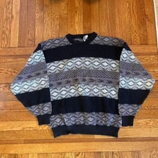 vintage adolfo pattern cotton sweater