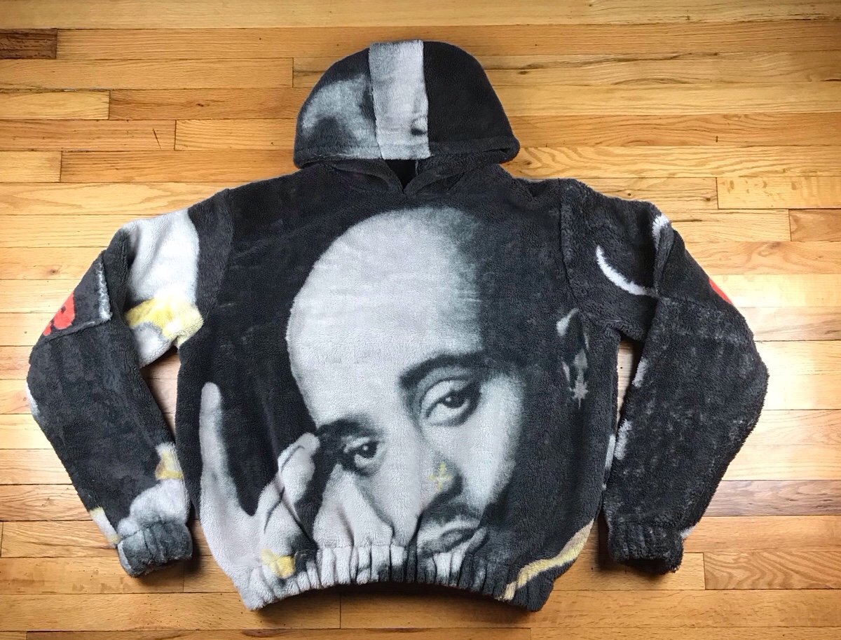 Vintage 2 Pac Tupac Shakur Reworked Custom Hoodie Sweatshirt Size 2XL