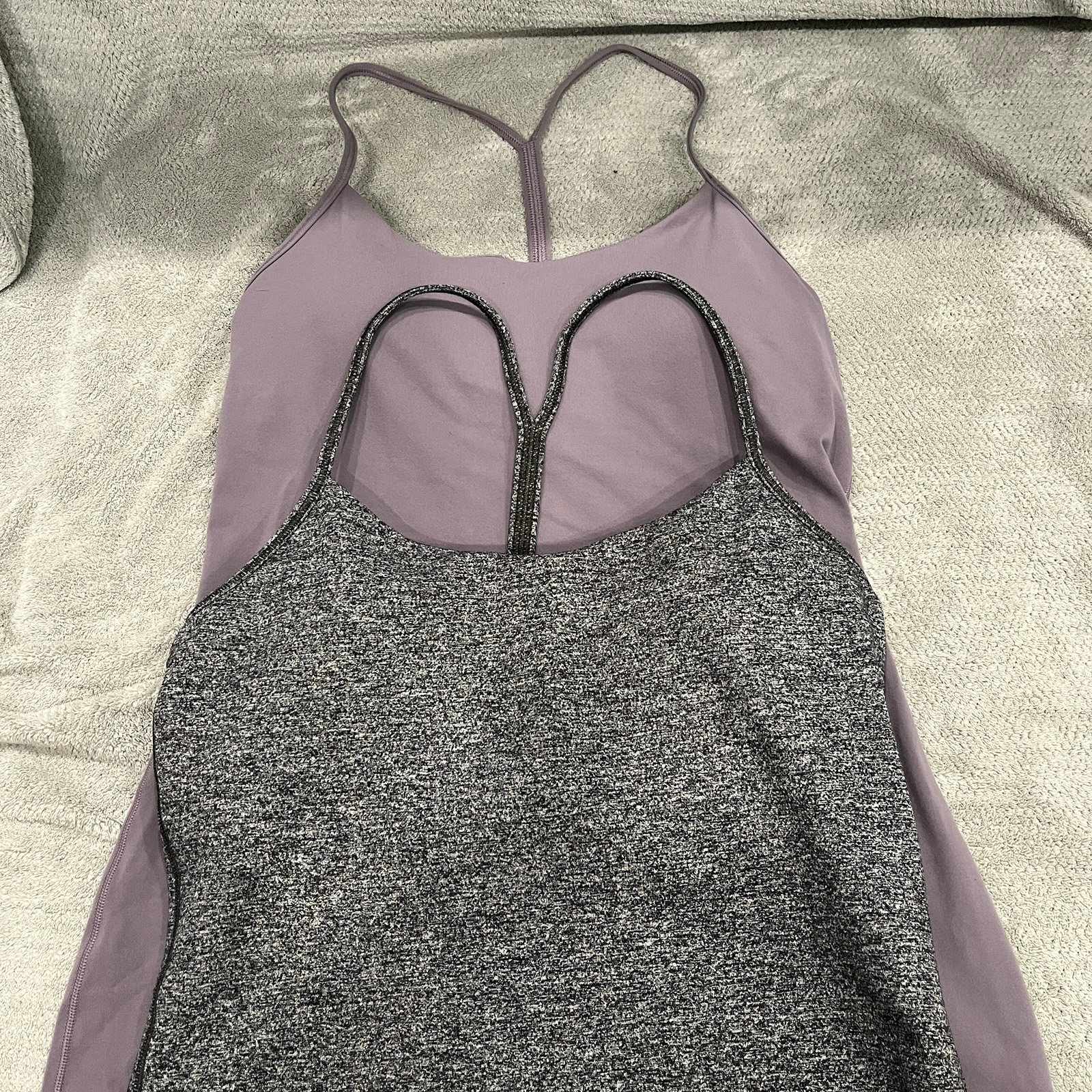 Lululemon Power Y Tank Top bundle grey and purple sizes 8 and 10