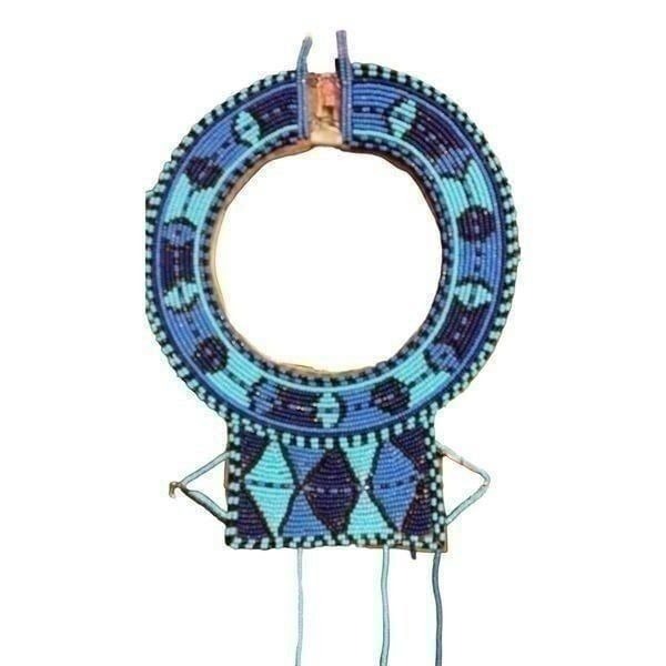 Vintage authentic Maasai ceremonial beaded necklace. In good condition