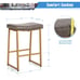ALPHA HOME 24 Bar Stools Counter Height Set of 2, PU Leather Saddle Stool