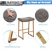 ALPHA HOME 24 Bar Stools Counter Height Set of 2, PU Leather Saddle Stool