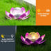 Solar Light Outdoor Garden Decor, Lotus Flower Light Crackle Globe Glass