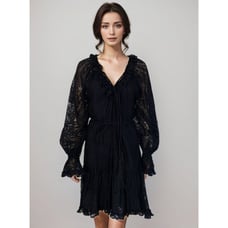 Kobi Halperin Dress Sz M Black Lace Overlay Witchy Whimsygoth Dark Fairy