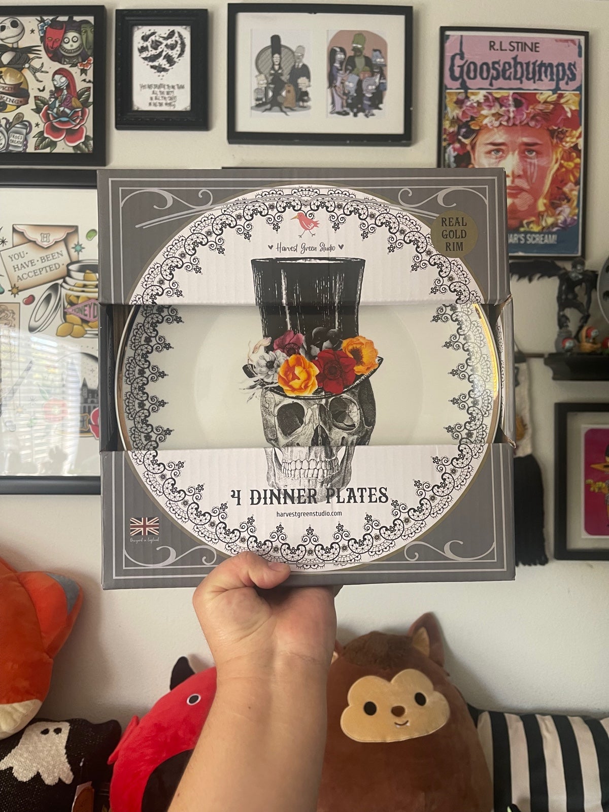 Sugar Skull Dinner Plates Set of 4