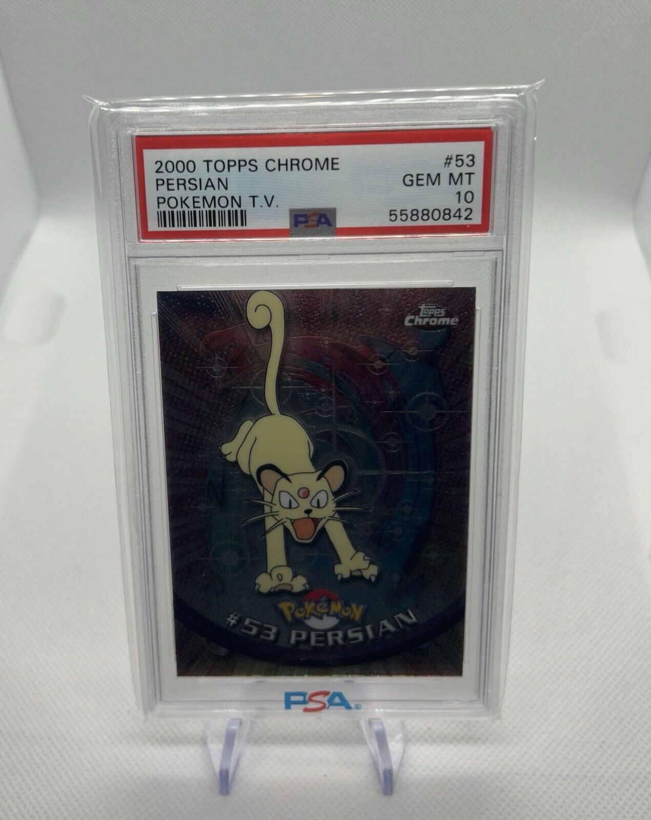 2000 TOPPS CHROME PERSIAN POKEMON T.V. #53 PSA GEM MINT 10