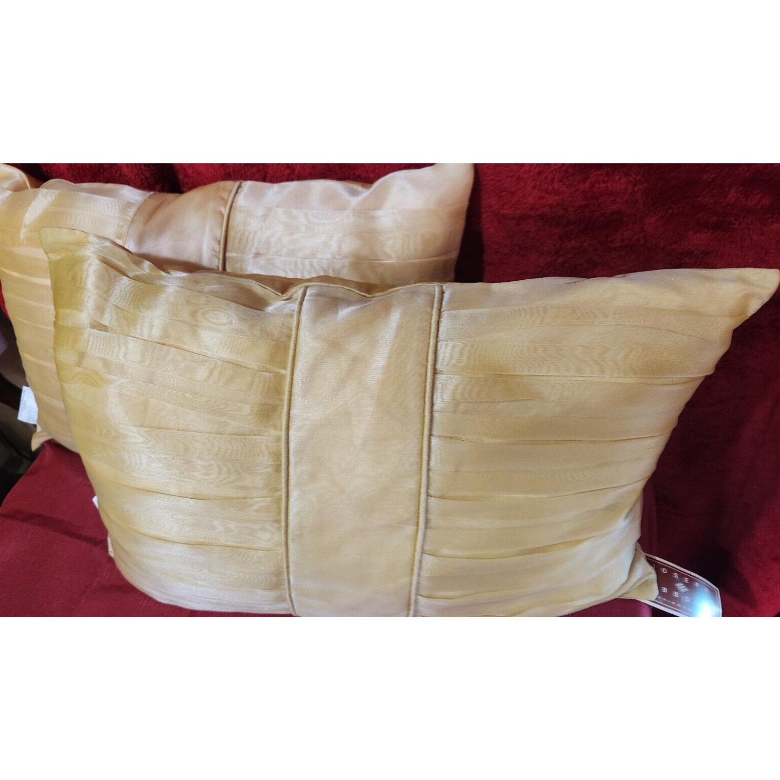 Pair JOSEPH ABBOUD Polyester Fiber Yellow PILLOWS NWT 22.5 x 16