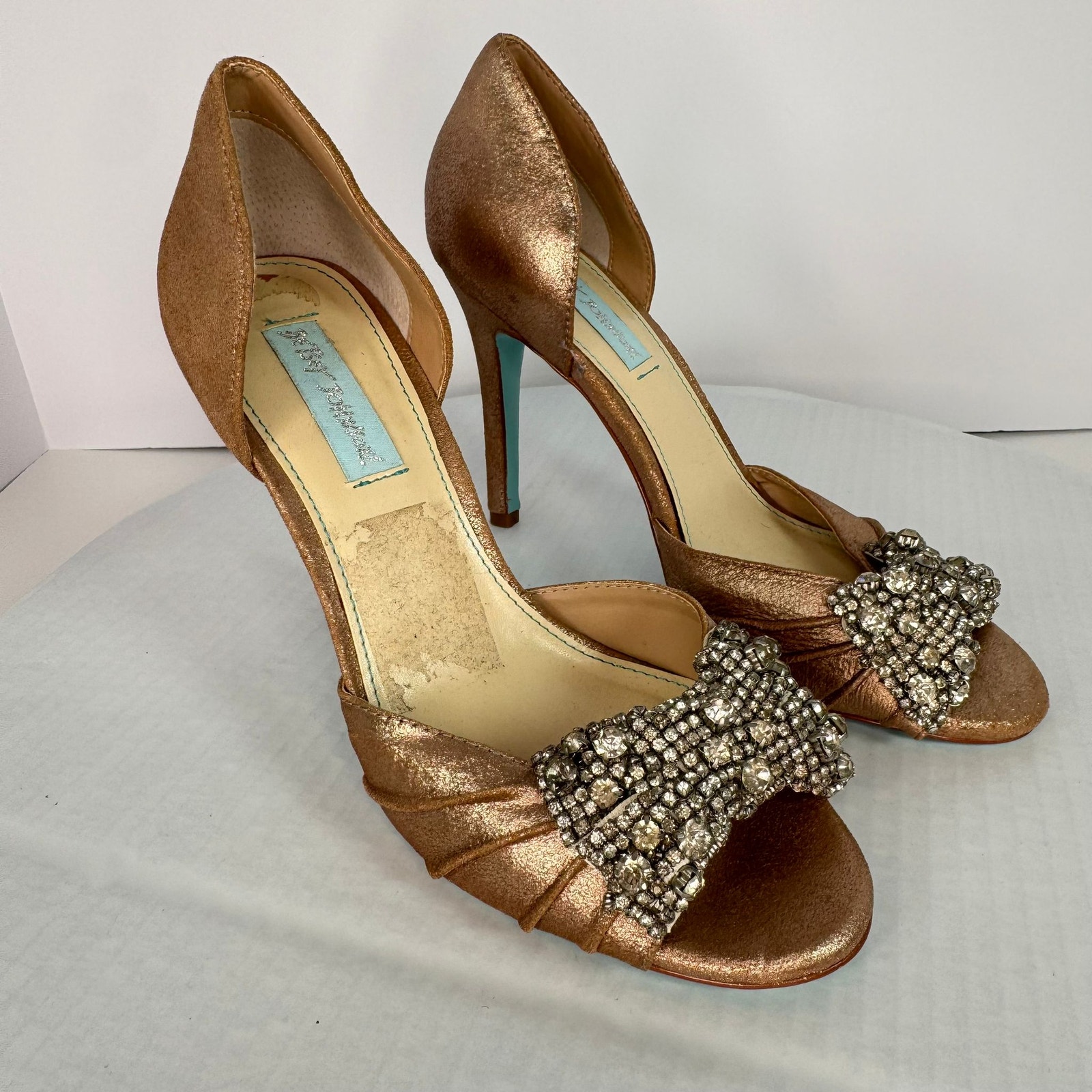 Blue by Betsey Johnson Crystal Rhinestone Stilettos Sz 7.5 PrincessCore Romantic