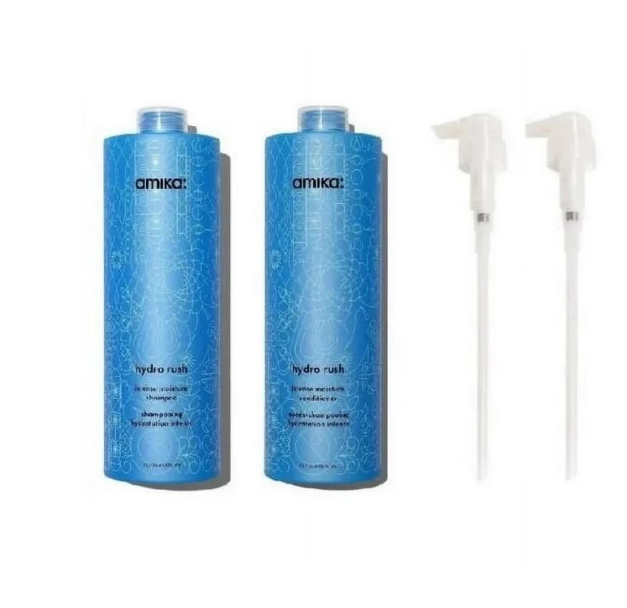 Amika HYDRO RUSH intense moisture Shampoo&Conditioner LITER DUO- W/FREE PUMPS!