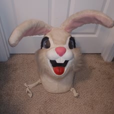 Vintage Bunny Rabbit Furry Head Costume Full Mask