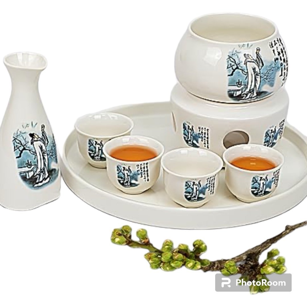 Saka Set with warmer and Tray in Luxury Gift Box
