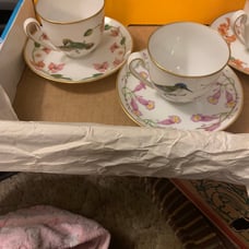 Fine Bavarian Porcelain Teacups & Saucers