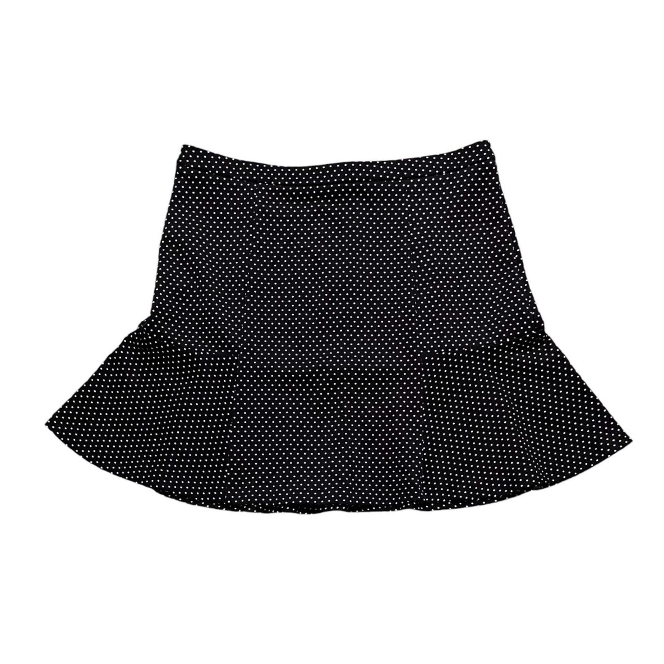 MICHAEL KORS Women's Black White Polka Dot A-Line Career Skirt Sz 12