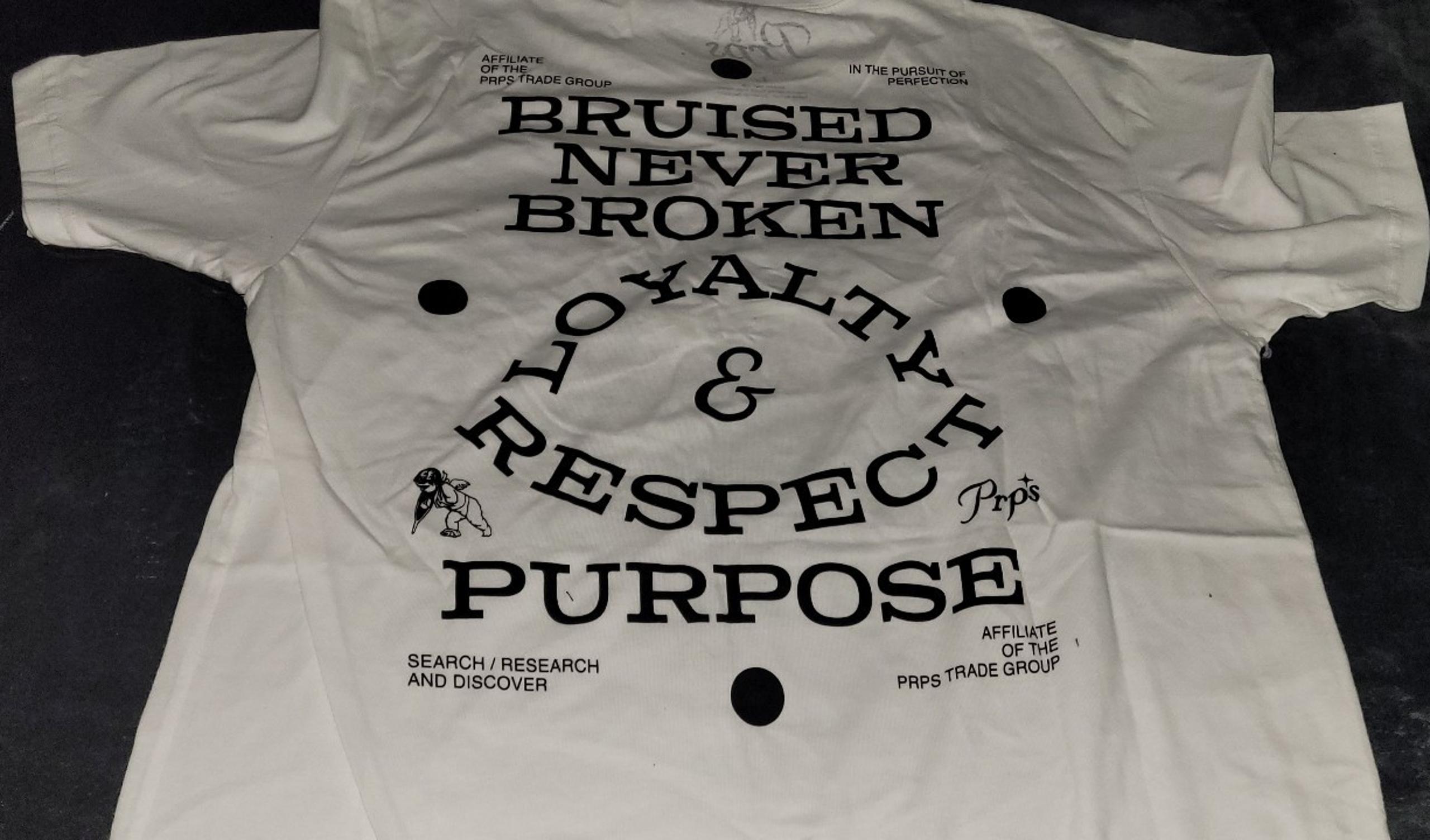 PRPS Bruised Never Broken Large Shirt, NEW