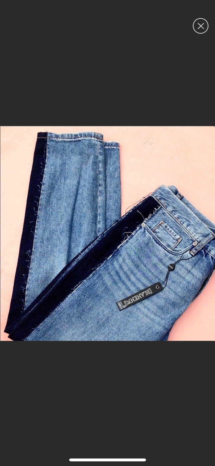 BLANK NYC crop girlfriend jean 28 denim side stripe NWT new blue jeans