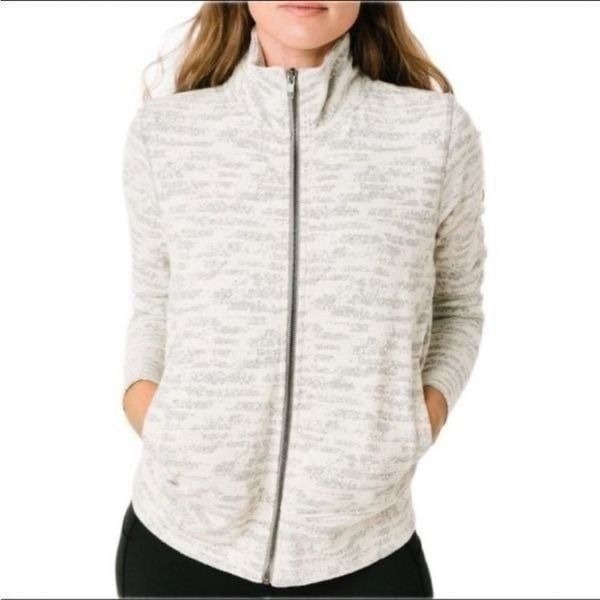 Zyia Cream Combo Zipper Jacket size large