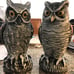 2 Pack Fake Horned Owl Bird Scarecrow Decoy, Plastic Deterrents, Halloween Decor