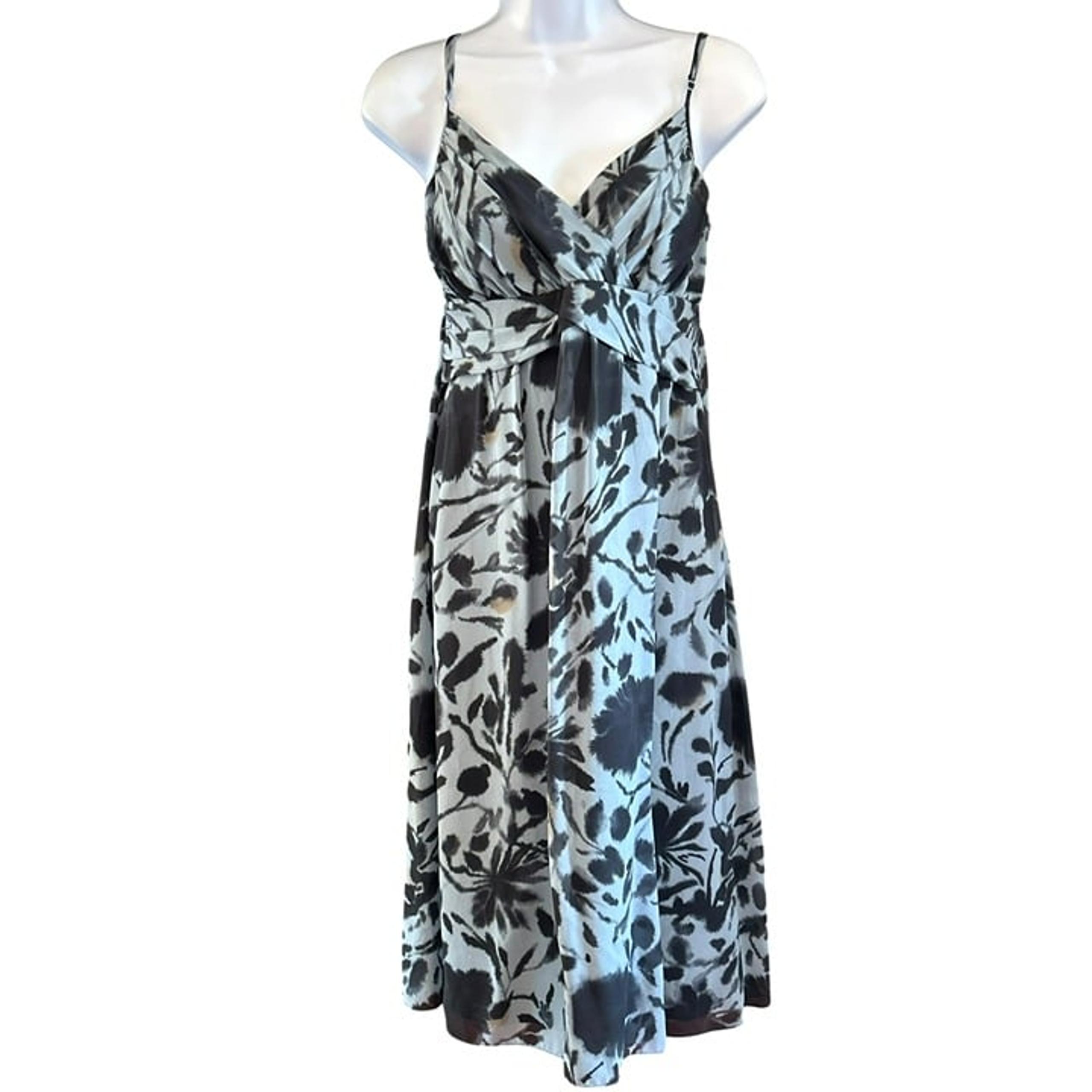 Vintage The Limited Blue Babydoll V Neck Milkmaid Midi Dress Size 8 Y2K