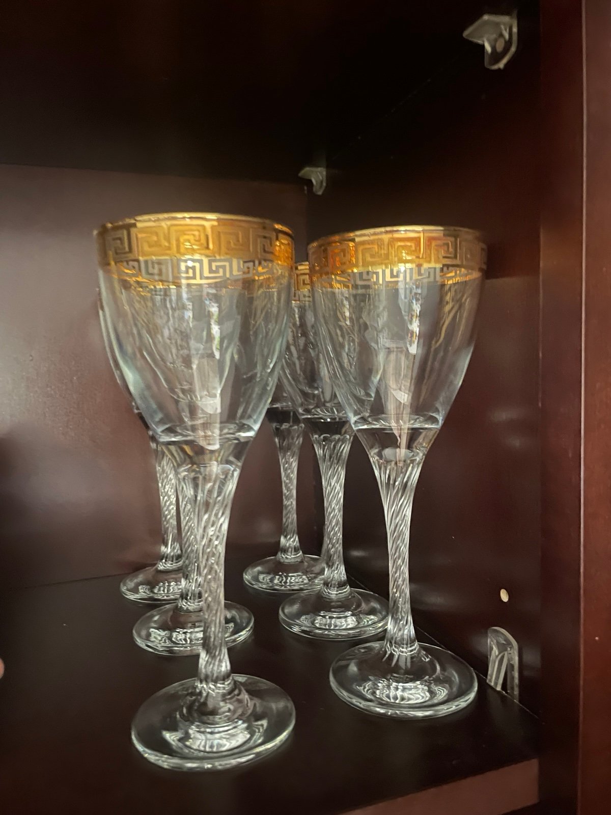 Wine Glasses with gold trim