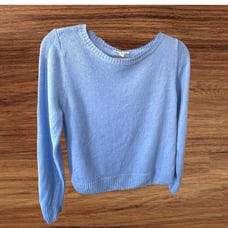 Eileen Fisher Sweater Women Small Blue Organic Linen Button Knit Lightweight