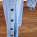 Eileen Fisher Sweater Women Small Blue Organic Linen Button Knit Lightweight
