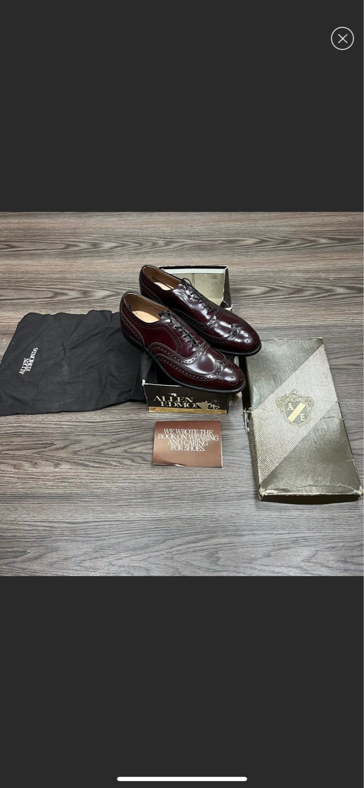 NEW Allen Edmonds McAllister Burgundy Wingtip Oxfords 9 C