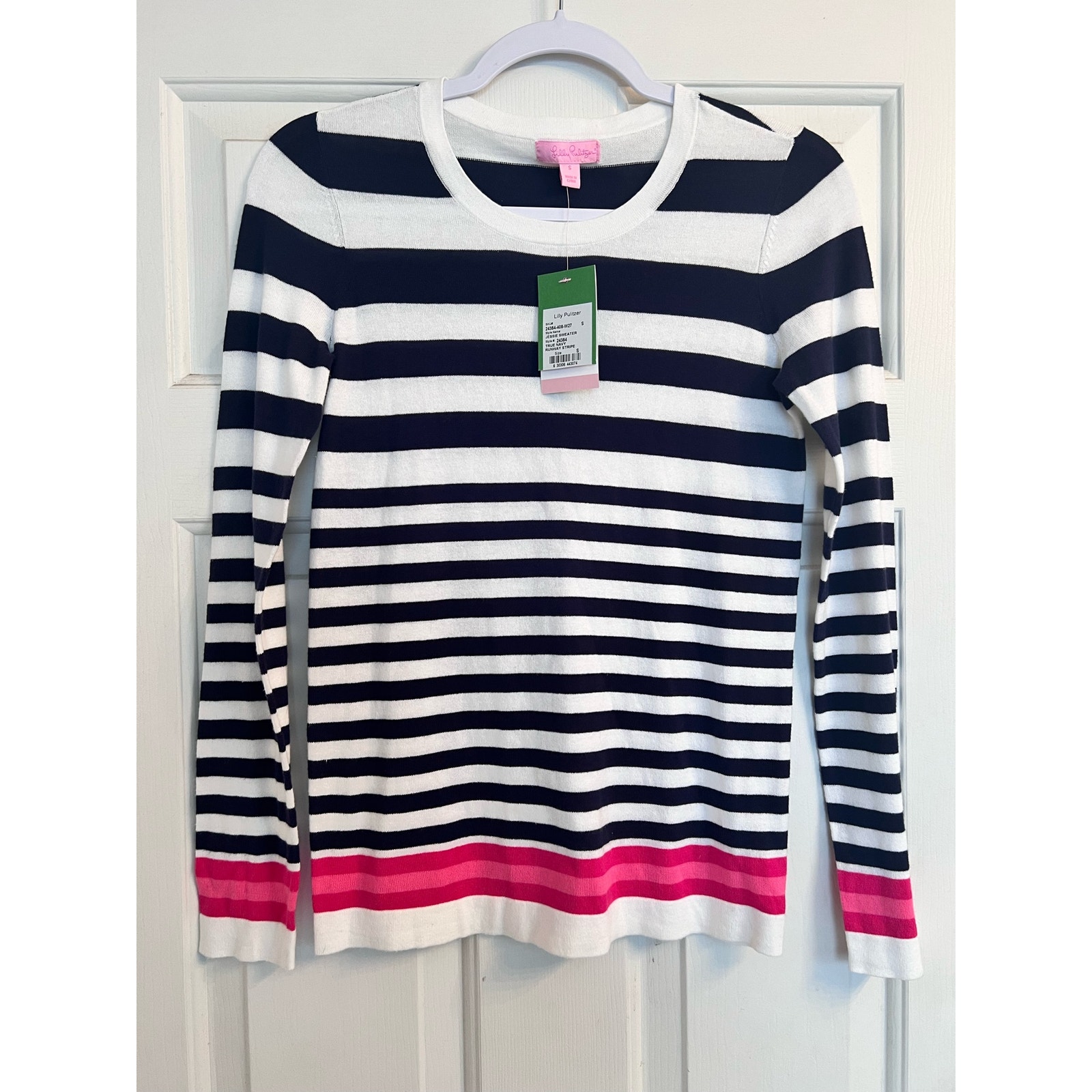 Lilly Pulitzer Jessie Sweater True Navy Runway Stripe - size small