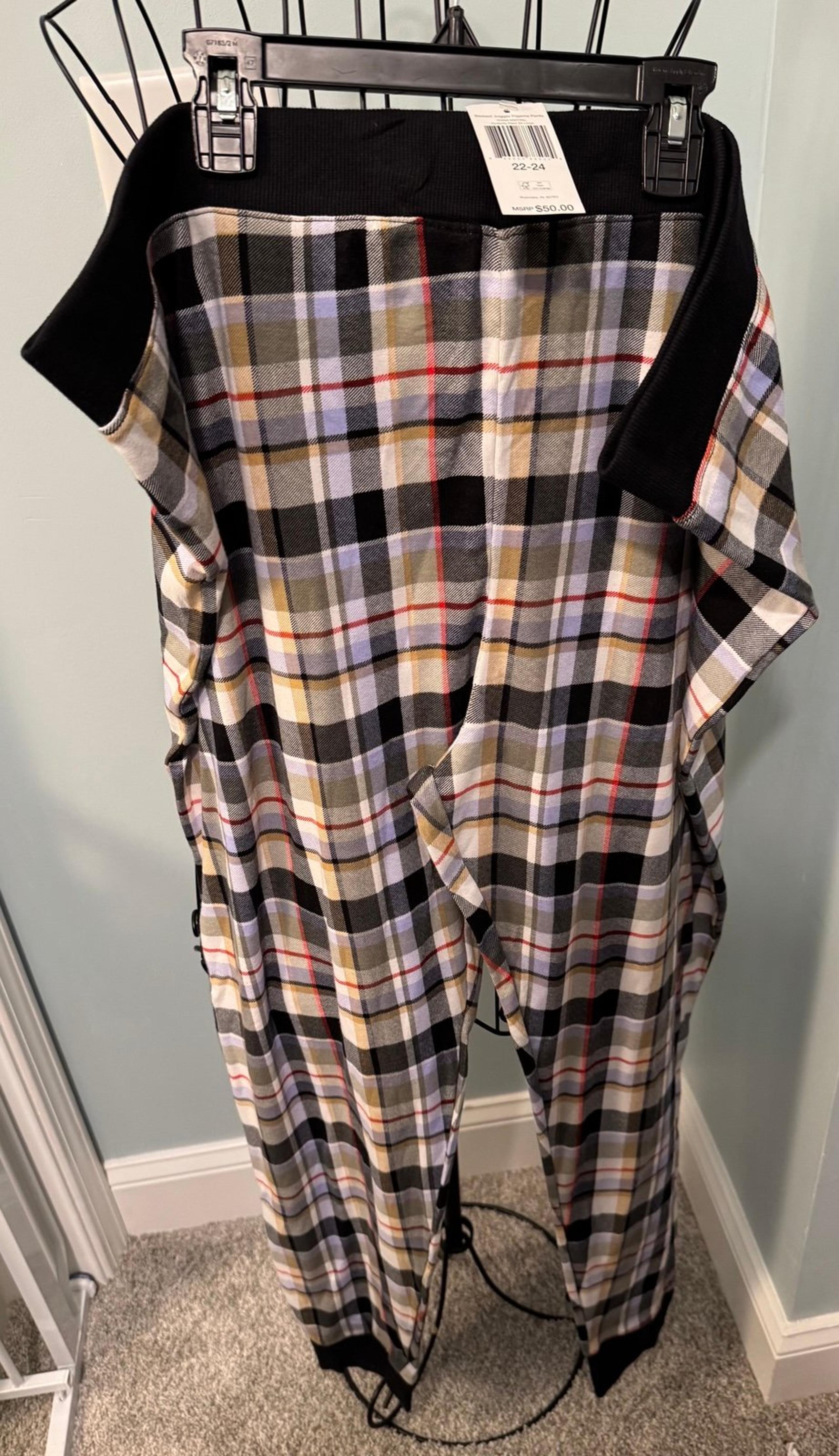 New Vera Bradley Women ladies ribbed jogger pajama pants Perfectly Plaid 3X 3XL