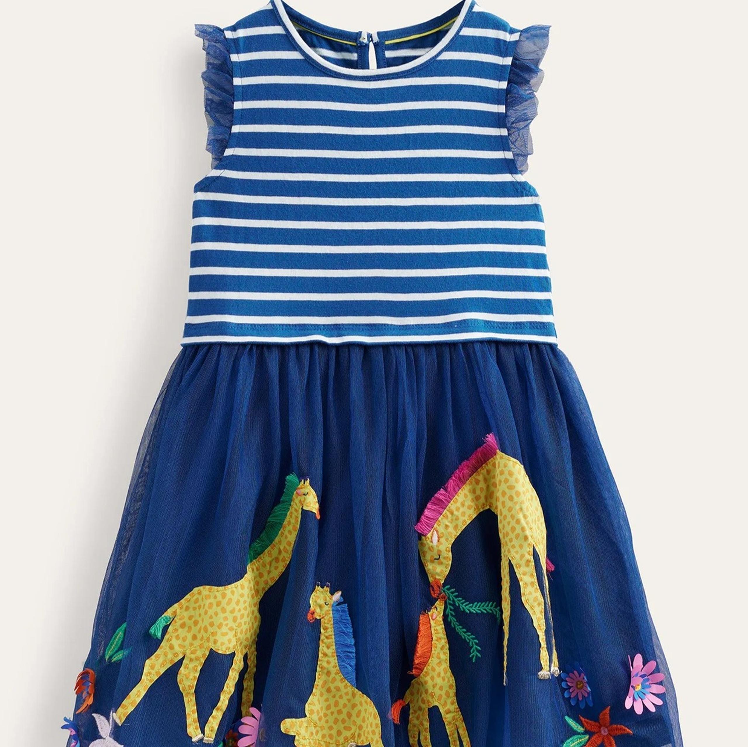 NWT Mini Boden Giraffe Tulle Dress 7-8Y