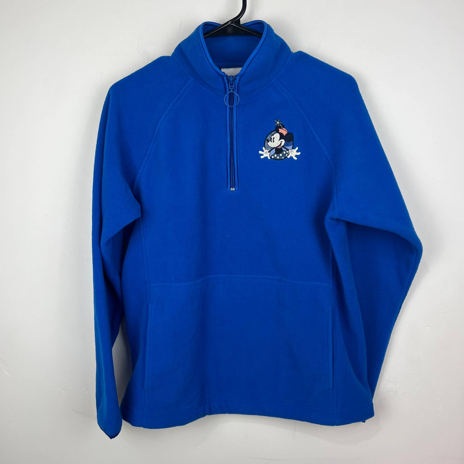 Vintage Walt Disneyworld Minnie Mouse Fleece Blue 3/4 Zip Sweater Womens Size S