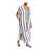 Tory Burch Blue Striped Kimono Coverup Kaftan Womens