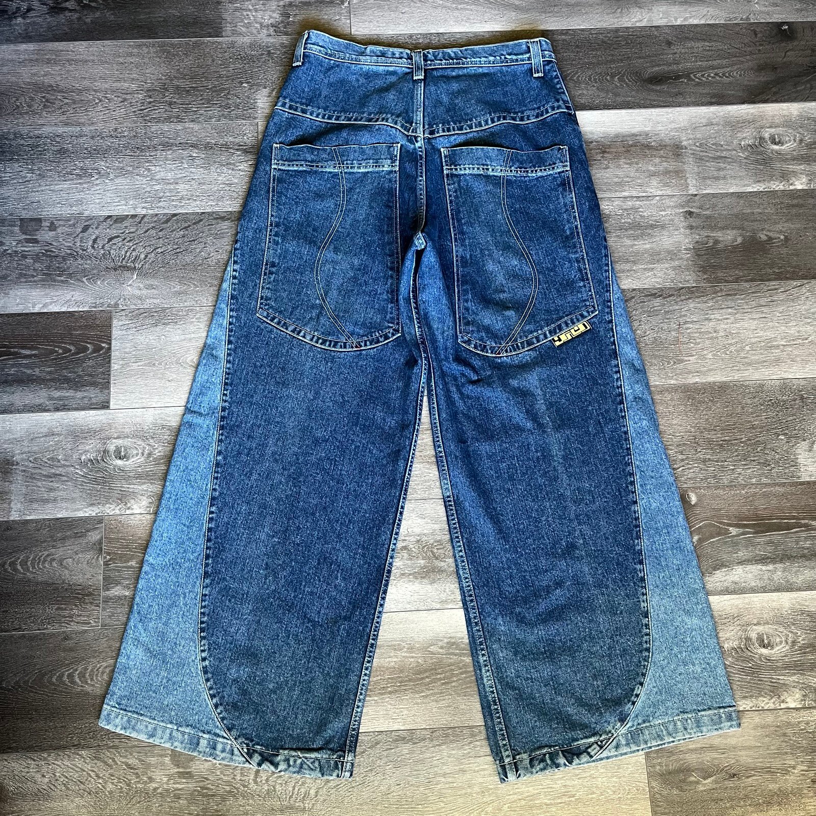 Rare Vintage 1990s JNCO Sonik Feedback Baggy Wide Leg Denim Jeans 34x32