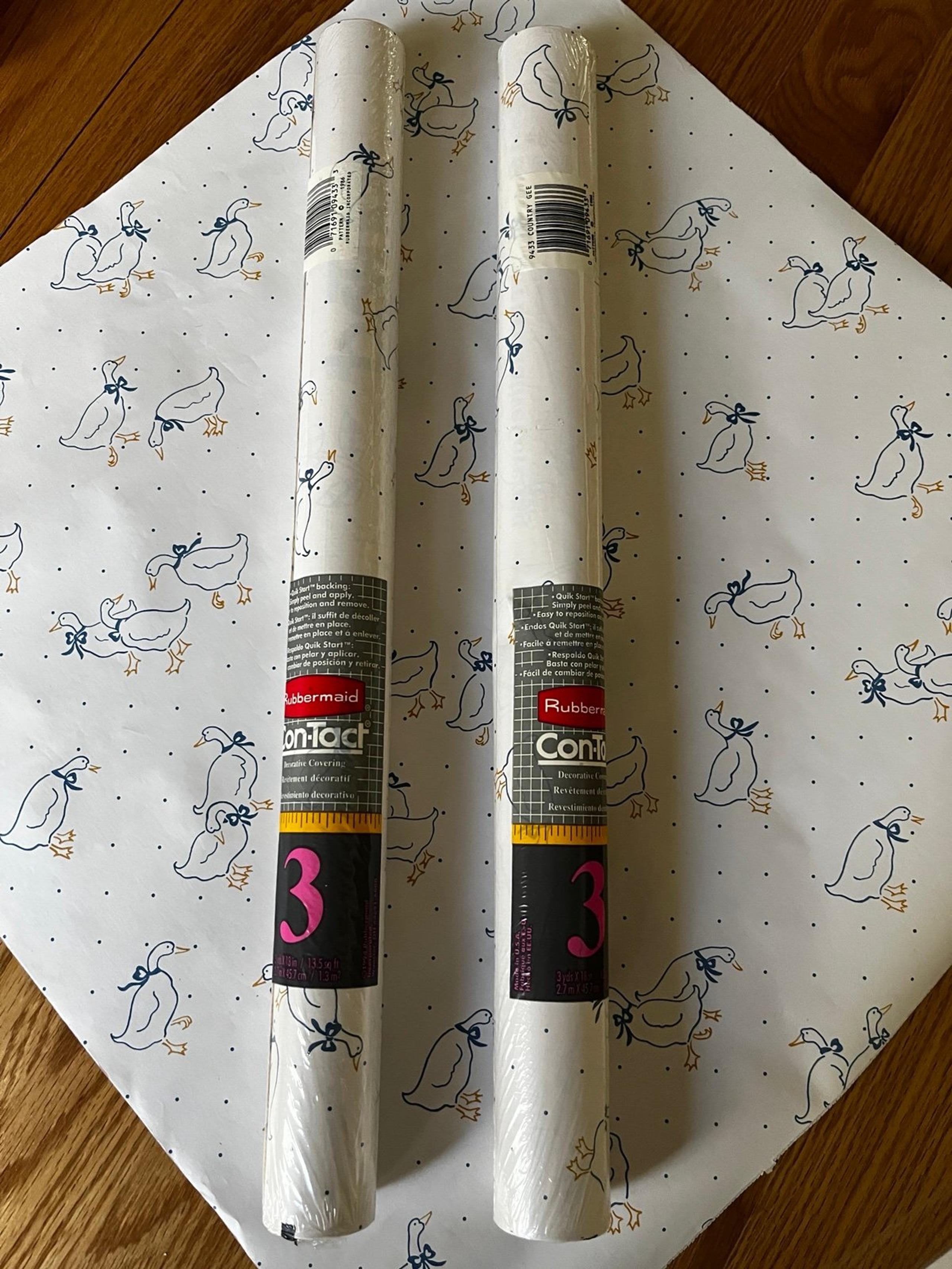 2 Unopened Rolls Vintage Rubbermaid Contact Paper “Country Geese” Pattern