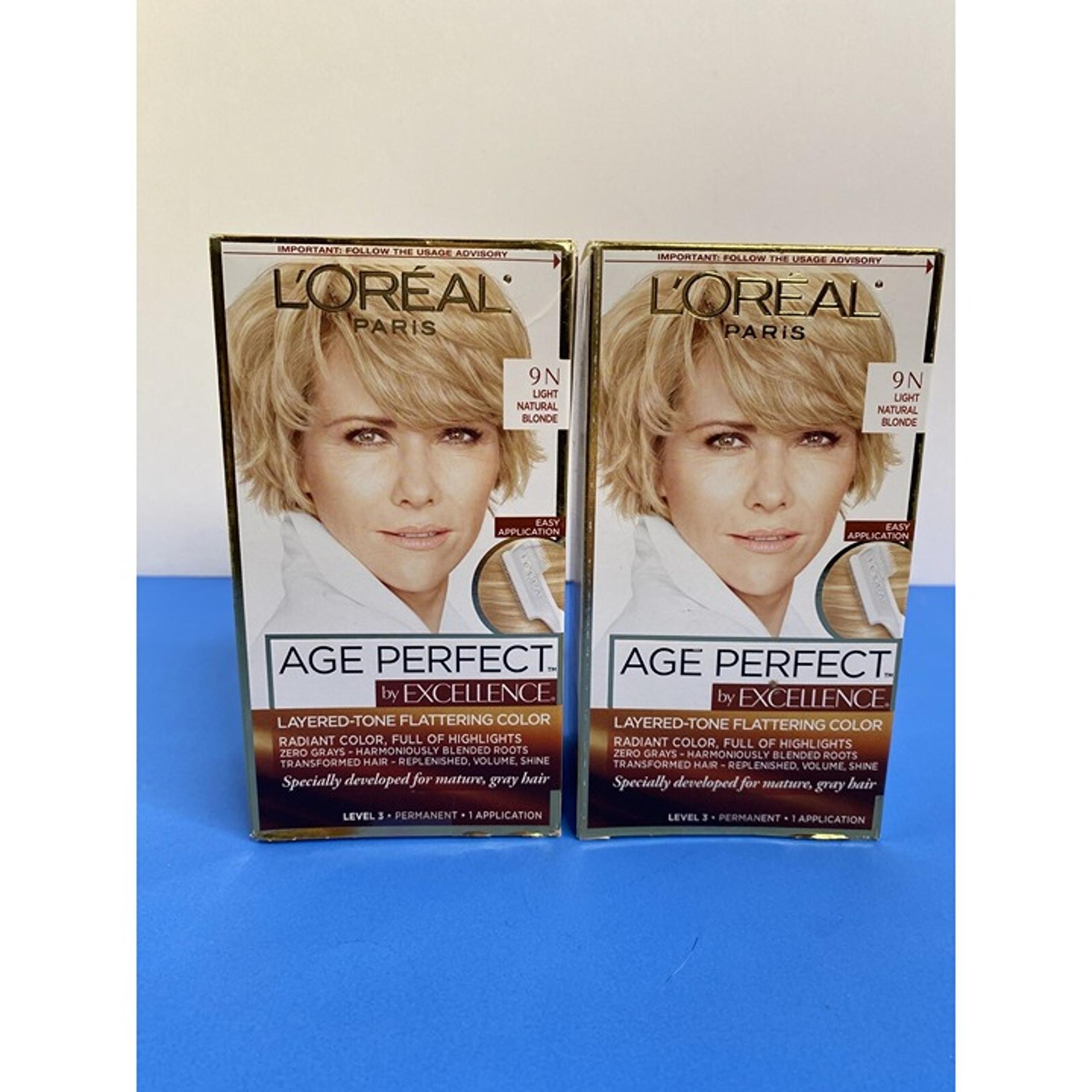 2pk L'Oreal Paris Age Perfect Layered Tone Hair Color 9N Light Natural Blonde