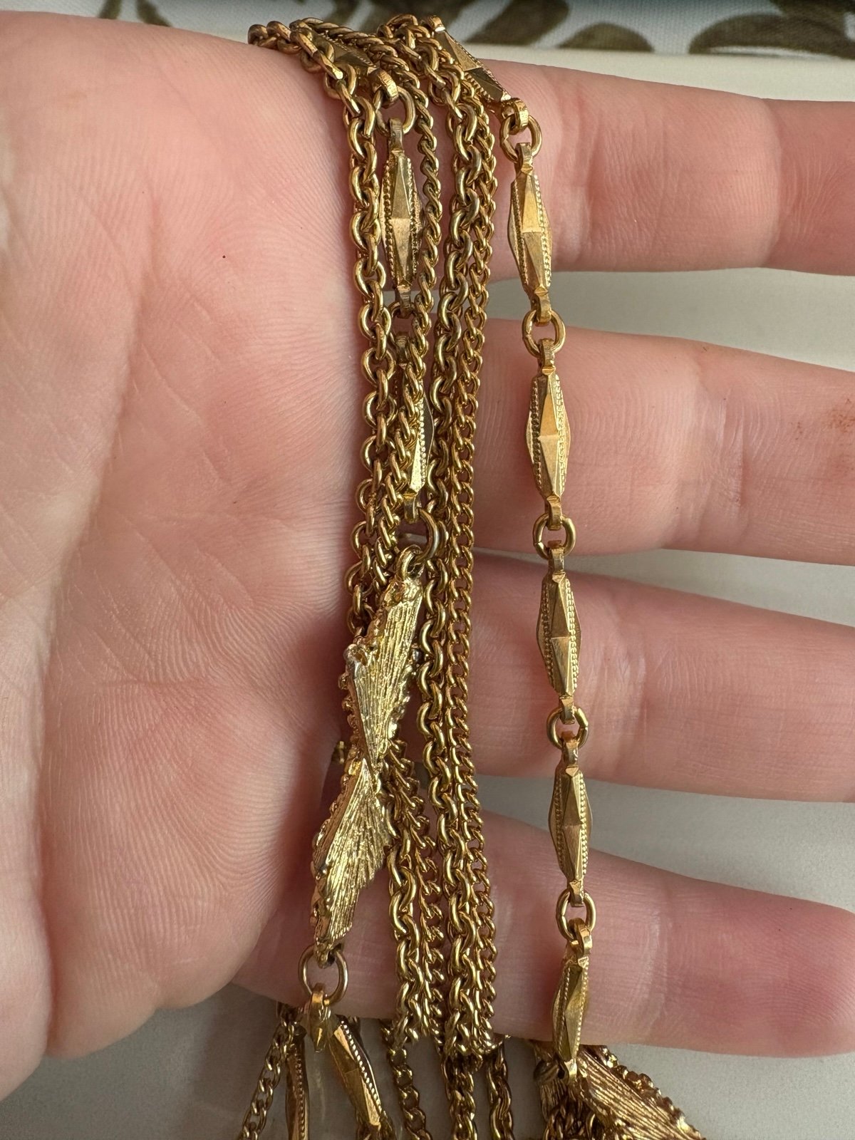 Vintage 15-Inch Layered Gold Necklace