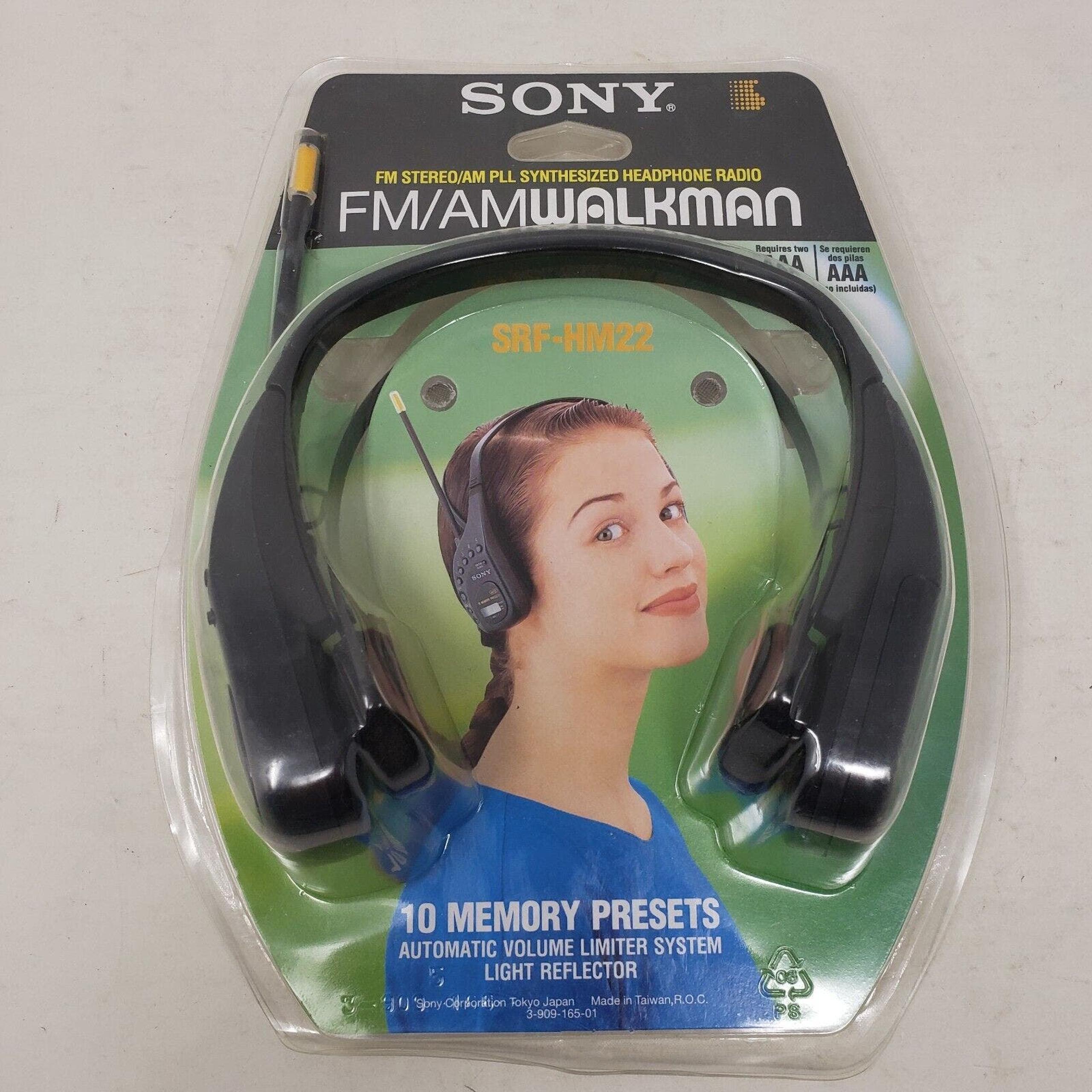 Sony SRF-HM22 FM/AM Walkman Portable Radio Headphones~PLL Synthesized Headset 93