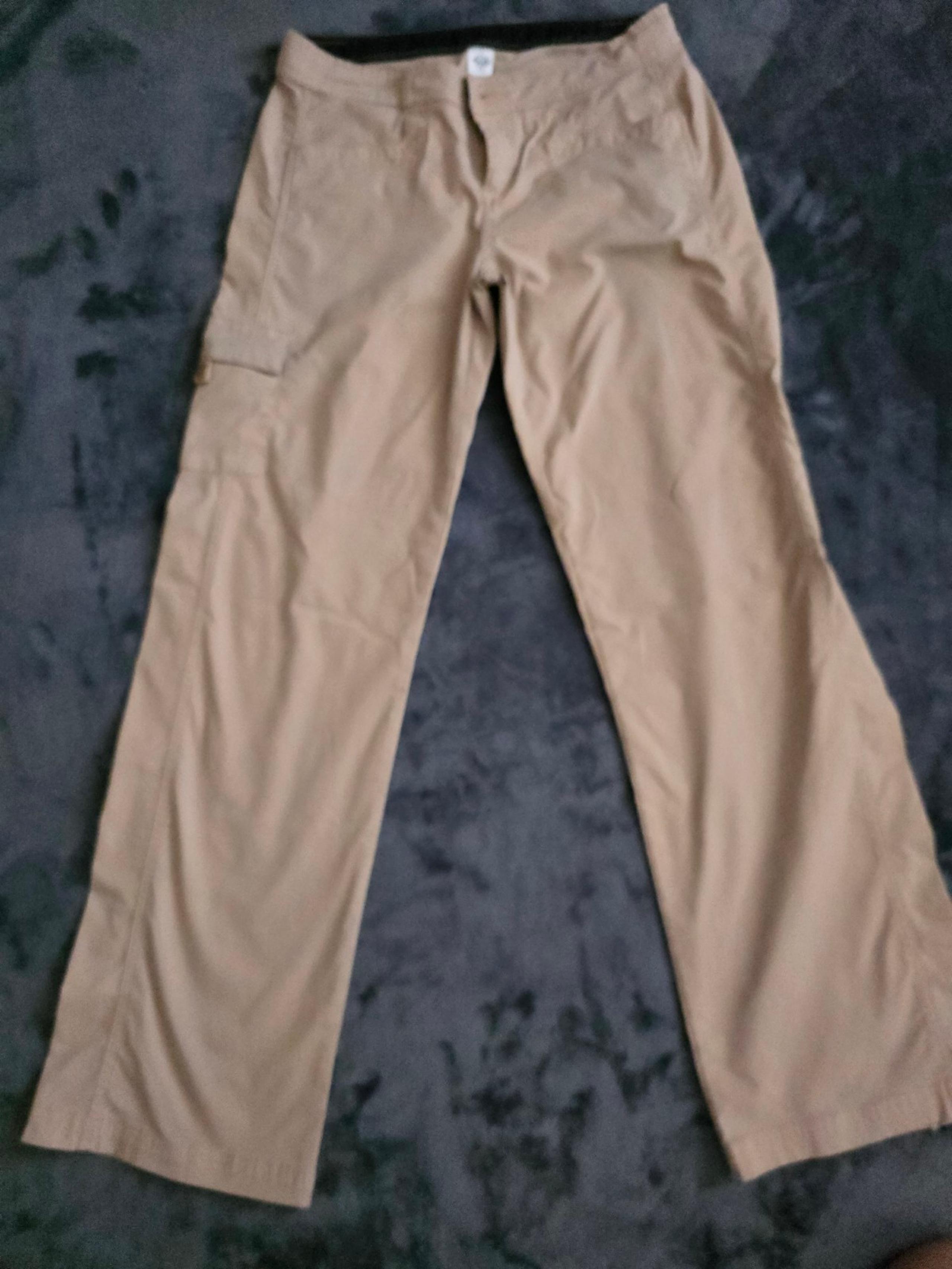 Womens Prana Tan Cargo Pants with Classic Straight-Leg Cut