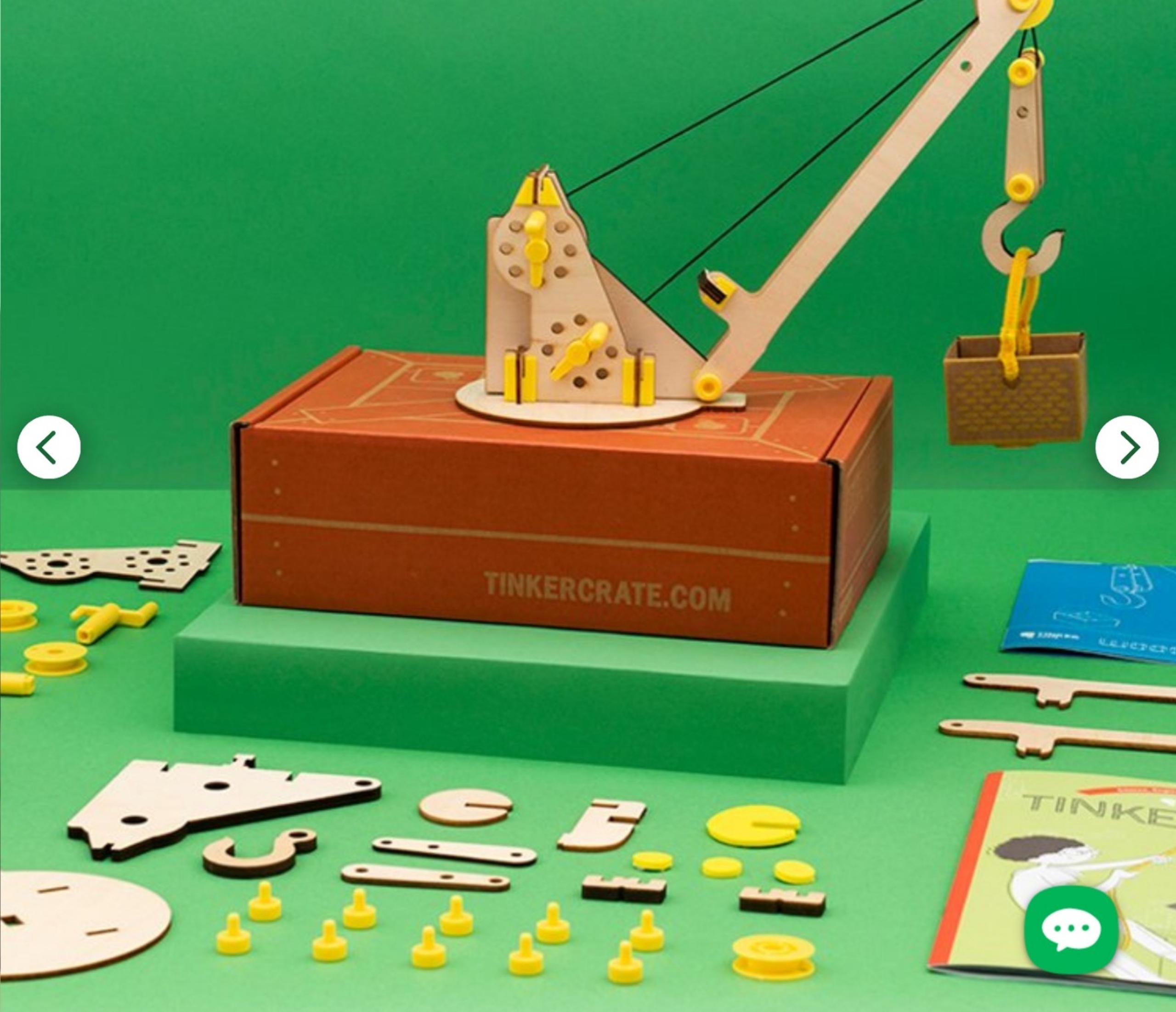 Kiwi CO Tinker Crate DIY Wooden Crane( Ages 9+) New Sealed Box (V)
