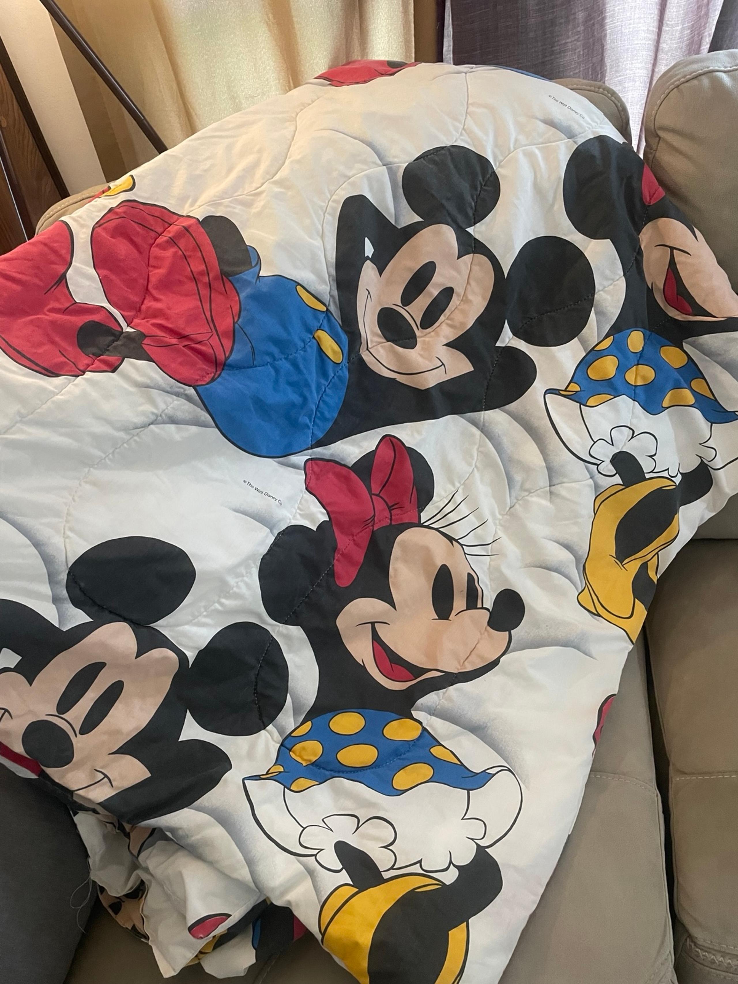 Vintage Minnie & Mickey Mouse Twin Comforter Classic Disney Excellent Condition