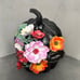 Halloween black floral pumpkin
