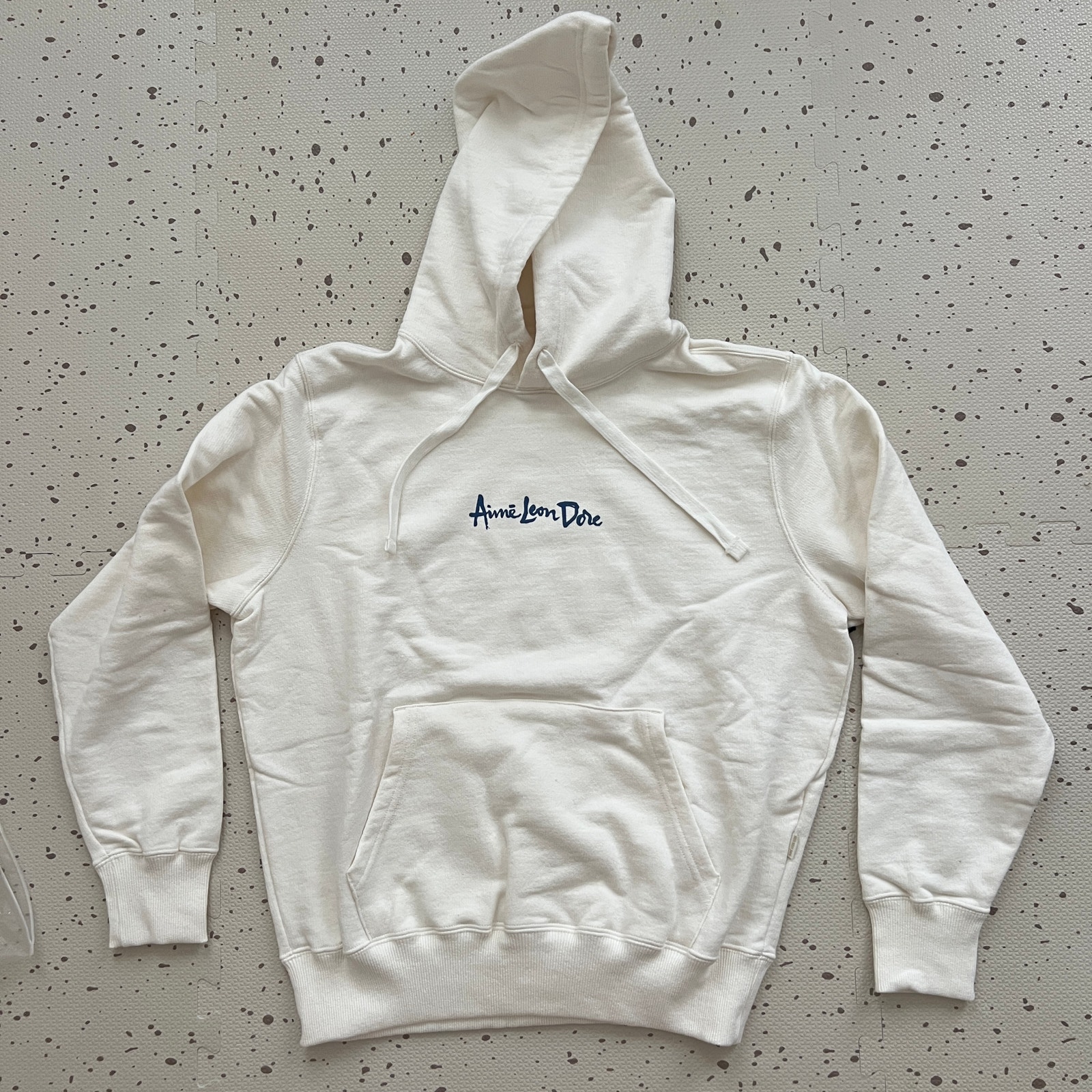 NWT Aime Leon Dore Brush Script Hoodie Coconut Milk Size Medium