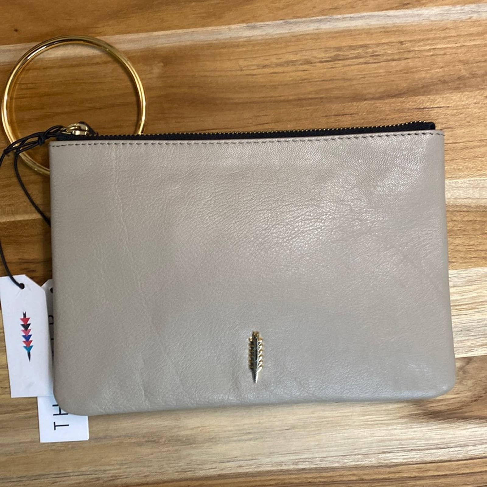 THACKER Womens Ring Leather Zip Wristlet Purse Clutch Gia Tipzip Ring Bag NWT