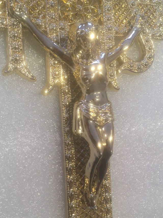 Cast Iron Gold Plated Crucifix
