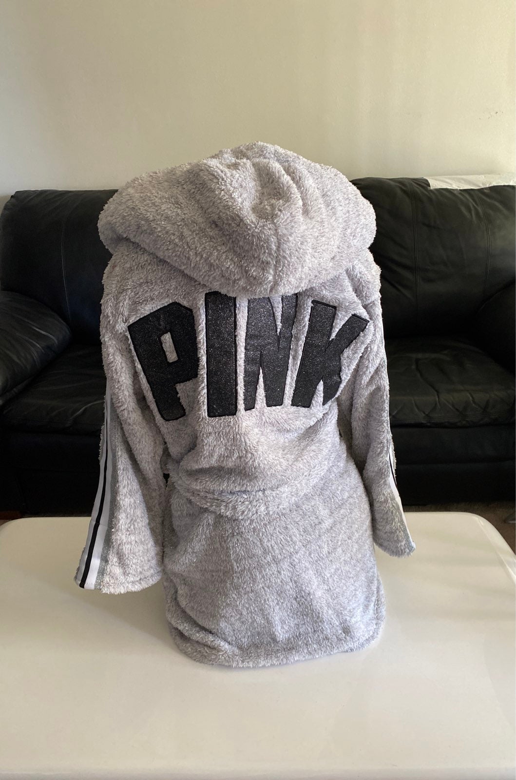 VS pink boa hoodie robe