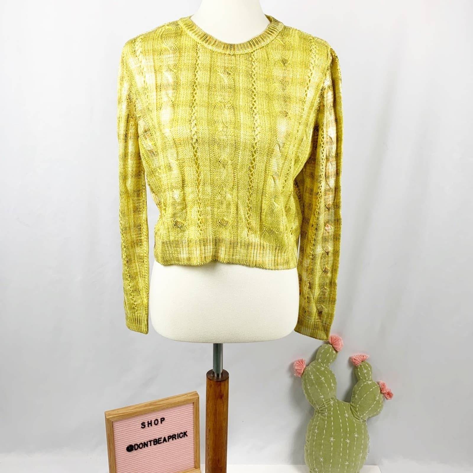 New Zara Yellow Shimmery Sweater (Sz: M)